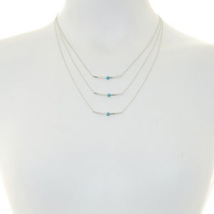 Stephan and Co Triple cascading necklace with blue beads